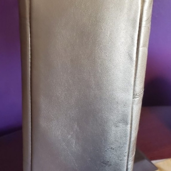 Coach Gold Metallic Monogram Embossed Shoulder Tote - Picture 11 of 15